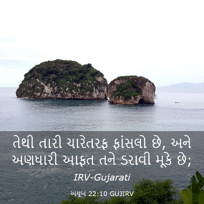 Picture 03 - અયૂબ 22:10 GUJIRV - તેથી તારી ચારેતરફ - Bible Verse Picture