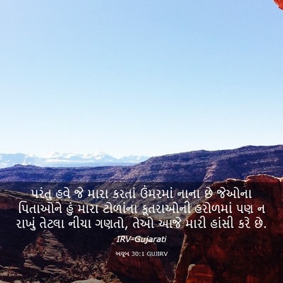 Picture 03 - અયૂબ 30:1 GUJIRV - પરંતુ હવે જે મારા - Bible Verse Picture