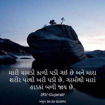 Picture 03 - અયૂબ 30:30 GUJIRV - મારી ચામડી કાળી - Bible Verse Picture