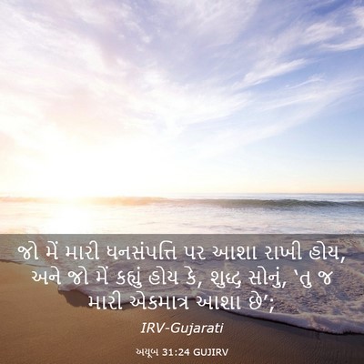 Picture 03 - અયૂબ 31:24 GUJIRV - જો મેં મારી - Bible Verse Picture