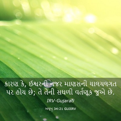 Picture 03 - અયૂબ 34:21 GUJIRV - કારણ કે, ઈશ્વરની - Bible Verse Picture