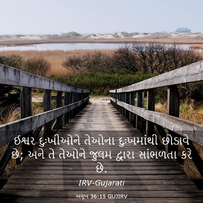 Picture 03 - અયૂબ 36:15 GUJIRV - ઈશ્વર દુઃખીઓને - Bible Verse Picture