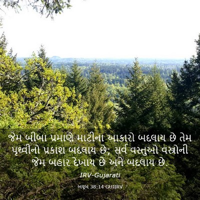Picture 03 - અયૂબ 38:14 GUJIRV - જેમ બીબા પ્રમાણે - Bible Verse Picture