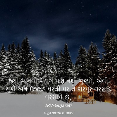 Picture 03 - અયૂબ 38:26 GUJIRV - જ્યાં માનવીએ પગ પણ - Bible Verse Picture