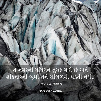 Picture 03 - અયૂબ 39:7 GUJIRV - તે નગરની ધાંધલને - Bible Verse Picture