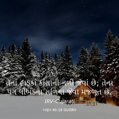 Picture 03 - અયૂબ 40:18 GUJIRV - તેનાં હાડકાં - Bible Verse Picture