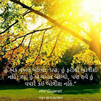 Picture 03 - અયૂબ 40:5 GUJIRV - હું એક વખત બોલ્યો, - Bible Verse Picture