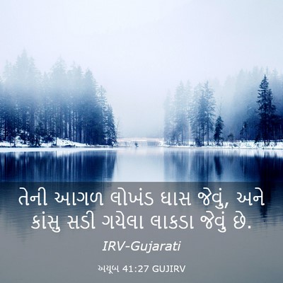 Picture 03 - અયૂબ 41:27 GUJIRV - તેની આગળ લોખંડ ઘાસ - Bible Verse Picture