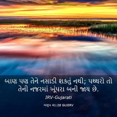 Picture 03 - અયૂબ 41:28 GUJIRV - બાણ પણ તેને નસાડી - Bible Verse Picture