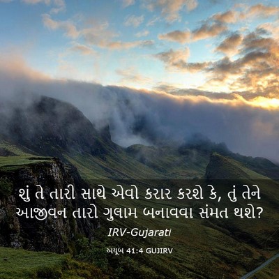Picture 03 - અયૂબ 41:4 GUJIRV - શું તે તારી સાથે - Bible Verse Picture