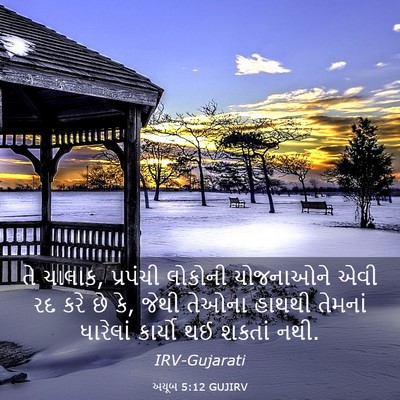 Picture 03 - અયૂબ 5:12 GUJIRV - તે ચાલાક, પ્રપંચી - Bible Verse Picture