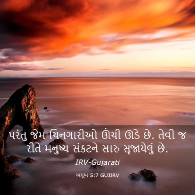 Picture 03 - અયૂબ 5:7 GUJIRV - પરંતુ જેમ - Bible Verse Picture