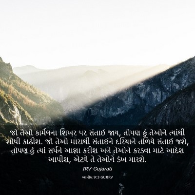 Picture 03 - આમોસ 9:3 GUJIRV - જો તેઓ કાર્મેલના - Bible Verse Picture