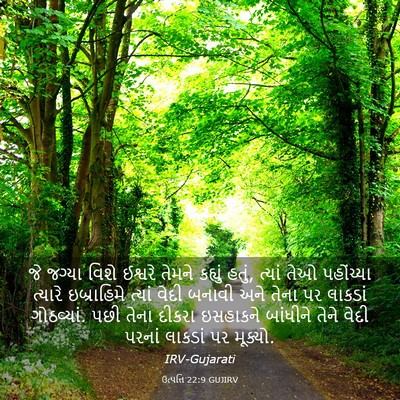 Picture 03 - ઉત્પત્તિ 22:9 GUJIRV - જે જગ્યા વિશે - Bible Verse Picture