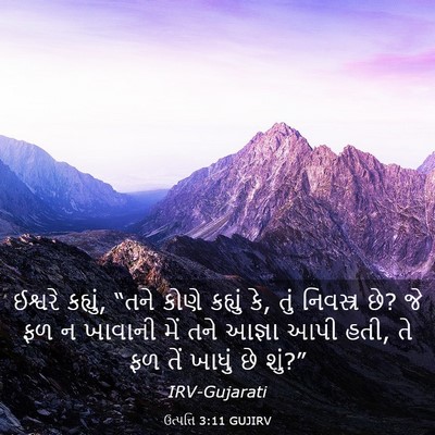 Picture 03 - ઉત્પત્તિ 3:11 GUJIRV - ઈશ્વરે કહ્યું, - Bible Verse Picture