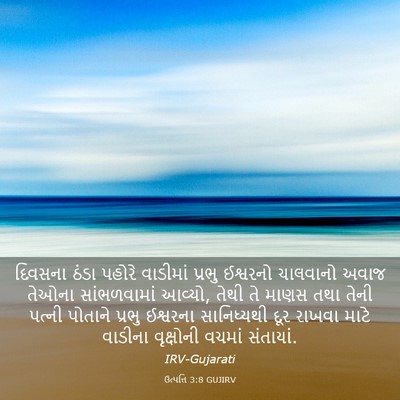 Picture 03 - ઉત્પત્તિ 3:8 GUJIRV - દિવસના ઠંડા પહોરે - Bible Verse Picture