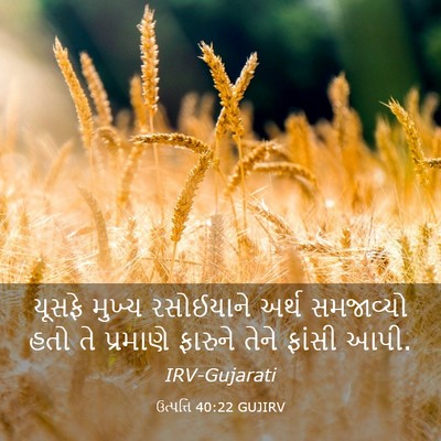 Picture 03 - ઉત્પત્તિ 40:22 GUJIRV - યૂસફે મુખ્ય - Bible Verse Picture