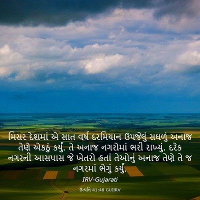 Picture 03 - ઉત્પત્તિ 41:48 GUJIRV - મિસર દેશમાં એ સાત - Bible Verse Picture