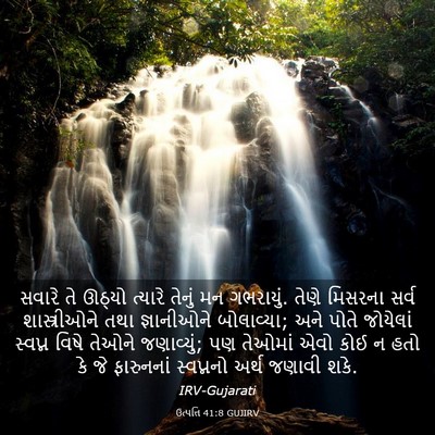 Picture 03 - ઉત્પત્તિ 41:8 GUJIRV - સવારે તે ઊઠ્યો - Bible Verse Picture