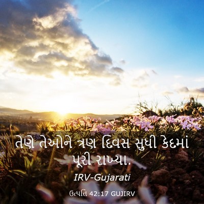 Picture 03 - ઉત્પત્તિ 42:17 GUJIRV - તેણે તેઓને ત્રણ - Bible Verse Picture