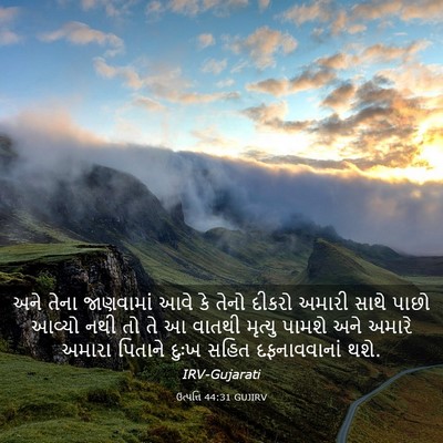 Picture 03 - ઉત્પત્તિ 44:31 GUJIRV - અને તેના જાણવામાં - Bible Verse Picture