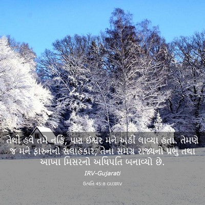 Picture 03 - ઉત્પત્તિ 45:8 GUJIRV - તેથી હવે તમે નહિ, - Bible Verse Picture