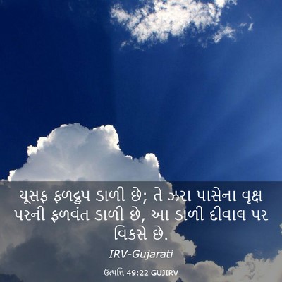 Picture 03 - ઉત્પત્તિ 49:22 GUJIRV - યૂસફ ફળદ્રુપ ડાળી - Bible Verse Picture
