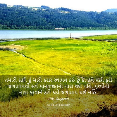 Picture 03 - ઉત્પત્તિ 9:11 GUJIRV - તમારી સાથે હું - Bible Verse Picture