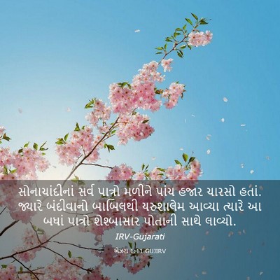 Picture 03 - એઝરા 1:11 GUJIRV - સોનાચાંદીનાં સર્વ - Bible Verse Picture