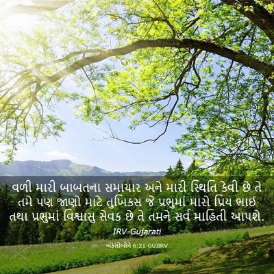 Picture 03 - એફેસીઓને 6:21 GUJIRV - વળી મારી બાબતના - Bible Verse Picture