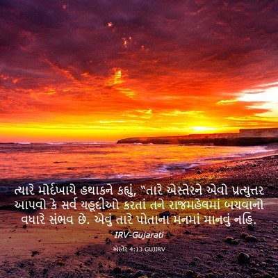 Picture 03 - એસ્તેર 4:13 GUJIRV - ત્યારે મોર્દખાયે - Bible Verse Picture