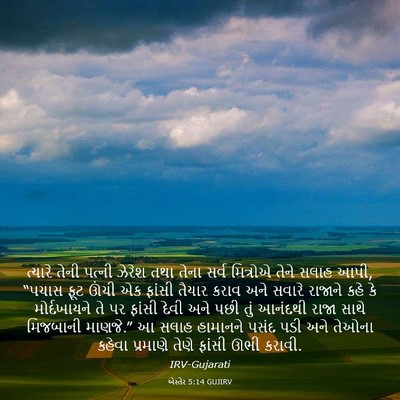 Picture 03 - એસ્તેર 5:14 GUJIRV - ત્યારે તેની પત્ની - Bible Verse Picture