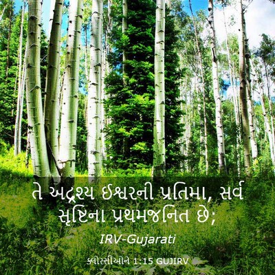 Picture 03 - ક્લોસ્સીઓને 1:15 GUJIRV - તે અદ્રશ્ય - Bible Verse Picture