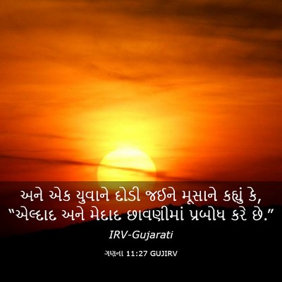 Picture 03 - ગણના 11:27 GUJIRV - અને એક યુવાને દોડી - Bible Verse Picture