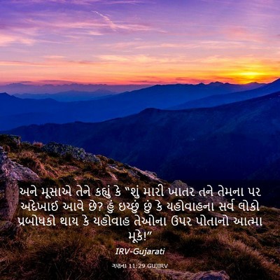 Picture 03 - ગણના 11:29 GUJIRV - અને મૂસાએ તેને - Bible Verse Picture