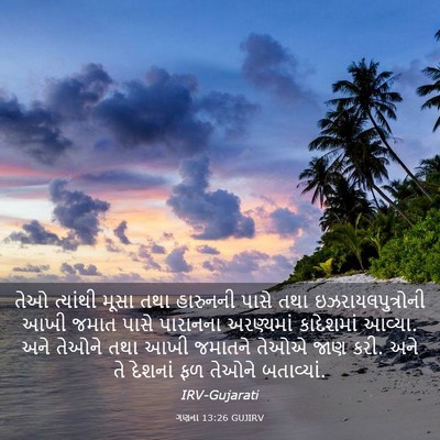 Picture 03 - ગણના 13:26 GUJIRV - તેઓ ત્યાંથી મૂસા - Bible Verse Picture