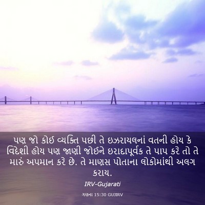 Picture 03 - ગણના 15:30 GUJIRV - પણ જો કોઈ વ્યક્તિ - Bible Verse Picture