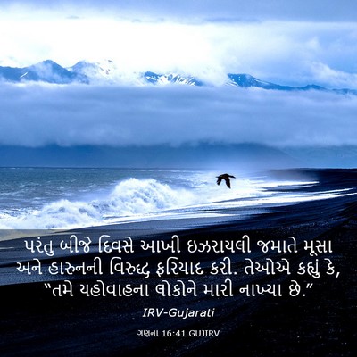Picture 03 - ગણના 16:41 GUJIRV - પરંતુ બીજે દિવસે - Bible Verse Picture