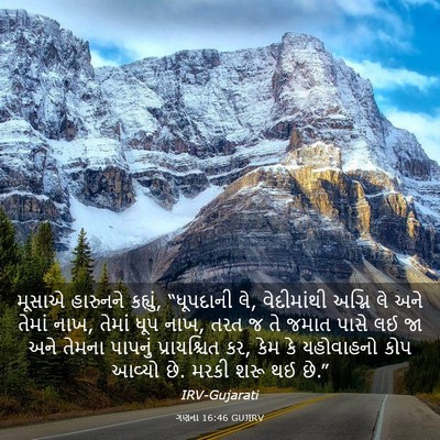 Picture 03 - ગણના 16:46 GUJIRV - મૂસાએ હારુનને - Bible Verse Picture