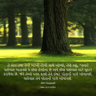 Picture 03 - ગણના 16:5 GUJIRV - તે કોરા તથા તેની - Bible Verse Picture