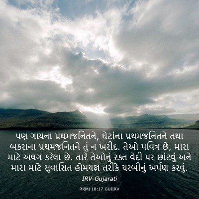 Picture 03 - ગણના 18:17 GUJIRV - પણ ગાયના - Bible Verse Picture