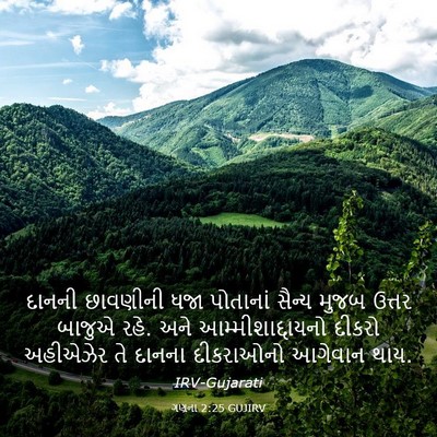 Picture 03 - ગણના 2:25 GUJIRV - દાનની છાવણીની ધજા - Bible Verse Picture