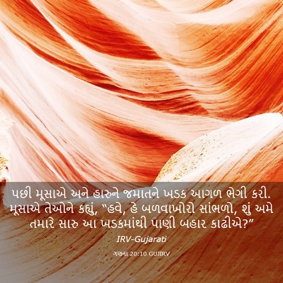 Picture 03 - ગણના 20:10 GUJIRV - પછી મૂસાએ અને - Bible Verse Picture