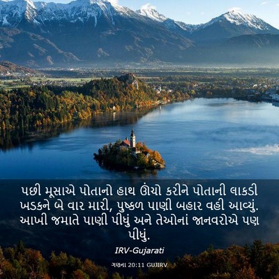 Picture 03 - ગણના 20:11 GUJIRV - પછી મૂસાએ પોતાનો - Bible Verse Picture