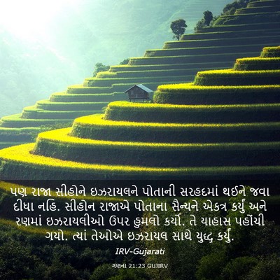 Picture 03 - ગણના 21:23 GUJIRV - પણ રાજા સીહોને - Bible Verse Picture