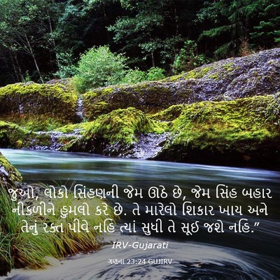 Picture 03 - ગણના 23:24 GUJIRV - જુઓ, લોકો સિંહણની - Bible Verse Picture