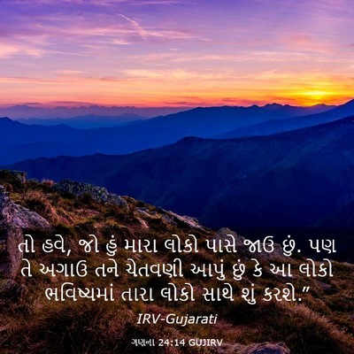 Picture 03 - ગણના 24:14 GUJIRV - તો હવે, જો હું મારા - Bible Verse Picture