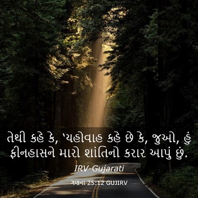Picture 03 - ગણના 25:12 GUJIRV - તેથી કહે કે, - Bible Verse Picture