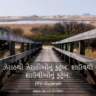 Picture 03 - ગણના 26:13 GUJIRV - ઝેરાહથી - Bible Verse Picture