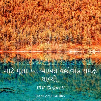 Picture 03 - ગણના 27:5 GUJIRV - માટે મૂસા આ બાબત - Bible Verse Picture